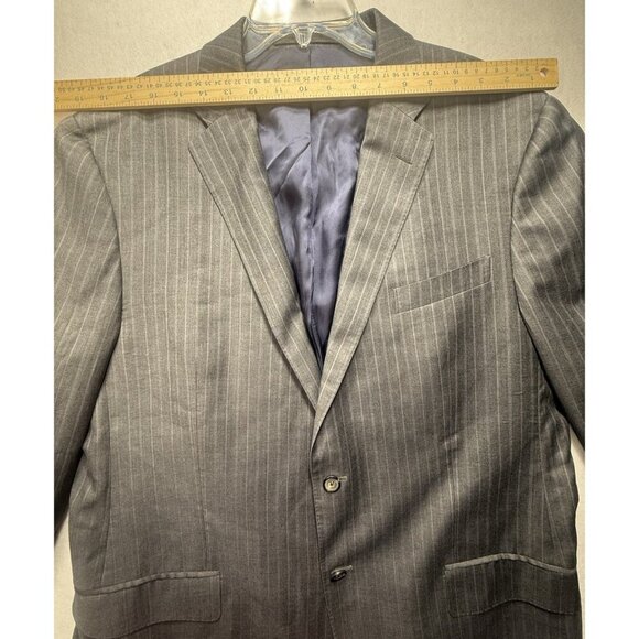Vitale Barberis Canonico Super 120s Wool Blazer Jacket Men's Sz 60R Gray Stripe - Picture 7 of 10
